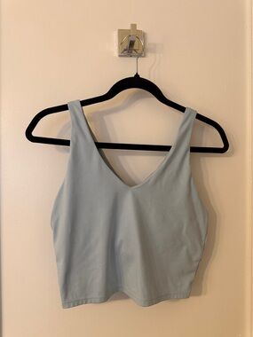 all in motion Pale Blue V-Neck Crop Tank